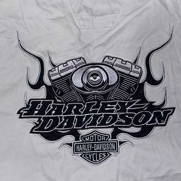 Harley-Davidson Gray Sleeveless Shirt double-sided men’s size XL shield back - Picture 1 of 7